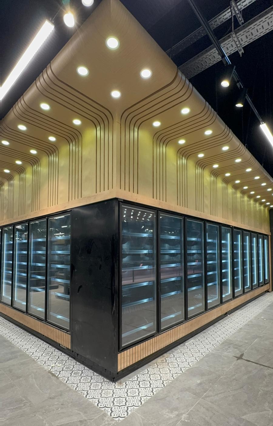 Large Corner Refrigeration Unit Installation